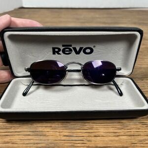 Vintage Revo 1107 011 Cobra Stealth Sunglasses With Blue Mirror Lenses With Case